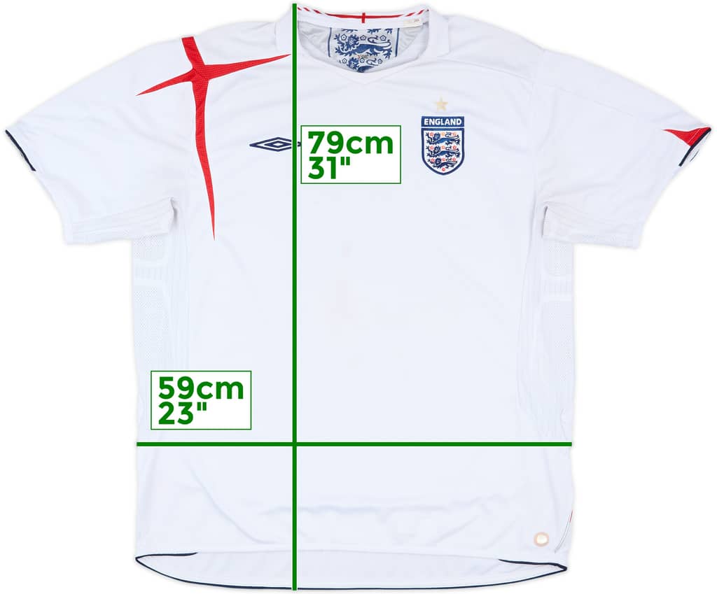 2005-07 England Home Shirt - 5/10 - (XXL)
