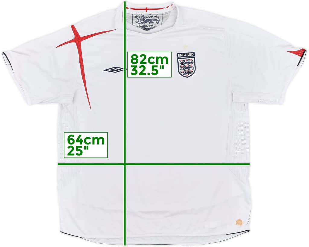 2005-07 England Home Shirt - 5/10 - (XXL)