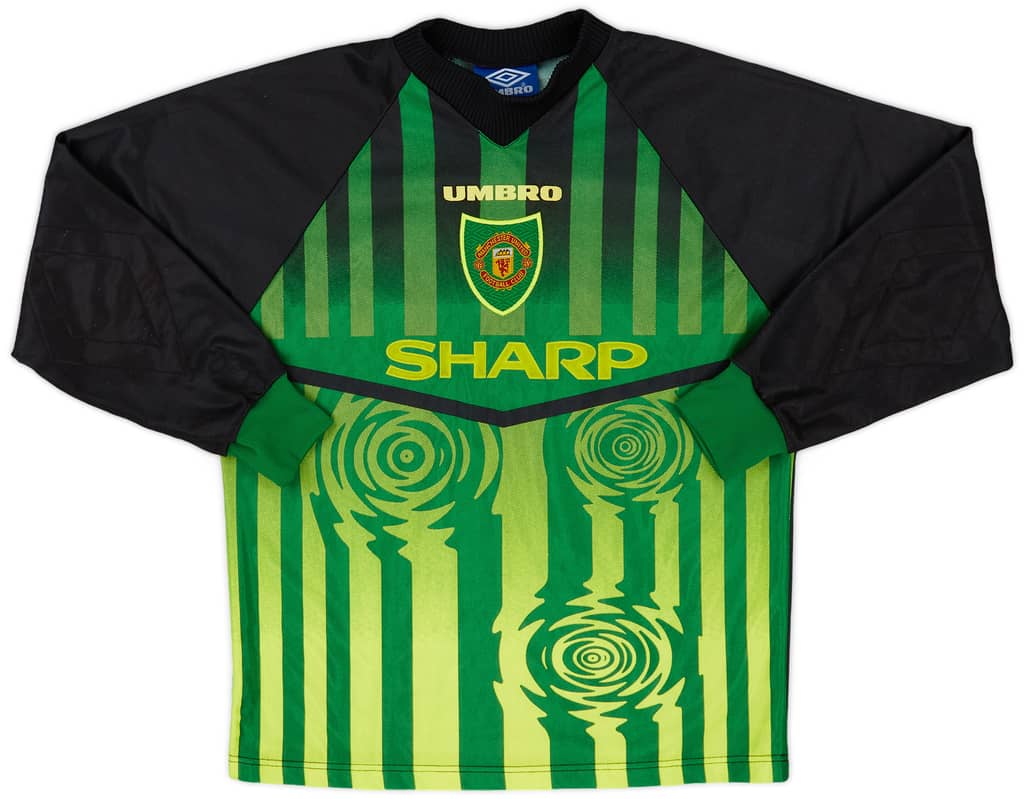 1997-98 Manchester United Green GK Shirt - 8/10 - (L.Boys)