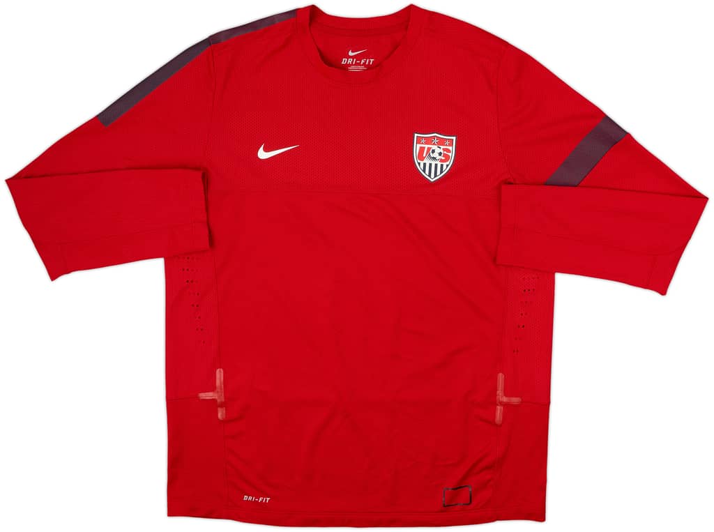 Camiseta Nike auténtica de entrenamiento de manga larga del USA 2013-14 - 9/10 - (XL)