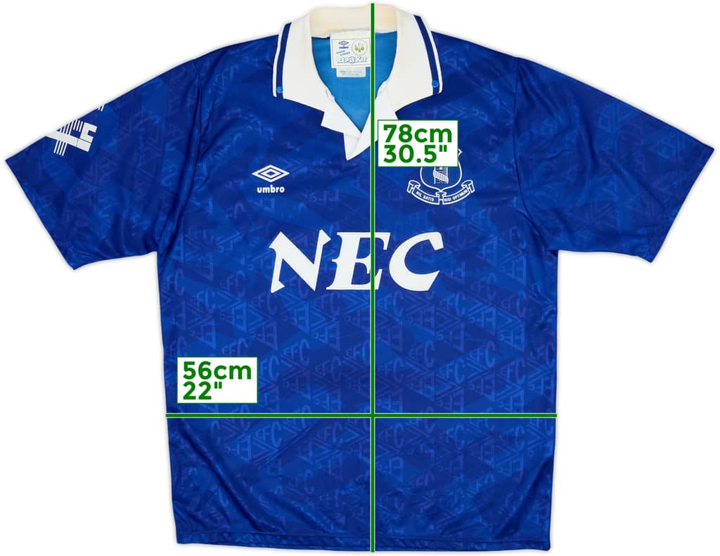 1991-93 Everton Home Shirt - 8/10 - (L)