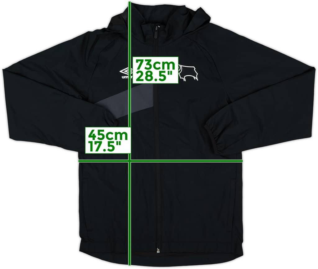 2018-19 Derby County Umbro Hooded Rain Jacket - 9/10 - (XL.Boys)