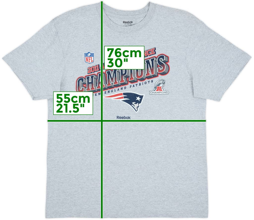 2011 New England Patriots AFC Conference Champions Reebok Tee - 9/10 - (XL)