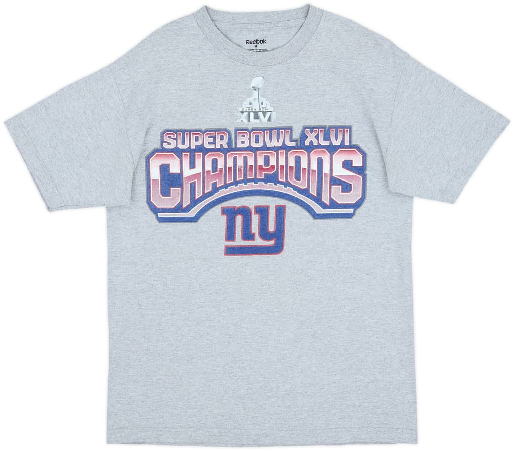2012 New York Giants Super Bowl XLVI Champions Reebok Tee - 8/10 - (M)