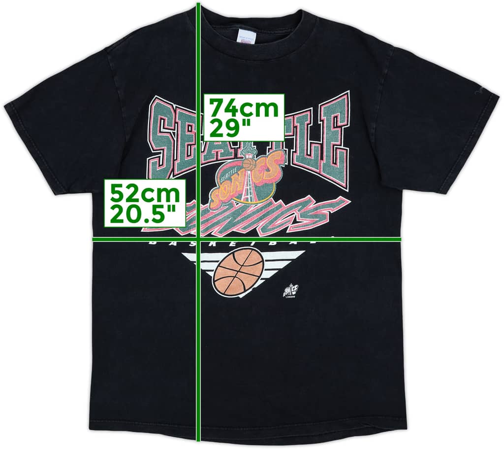 1995-96 Seattle SuperSonics Logo 7 Graphic Tee - 7/10 - (L)