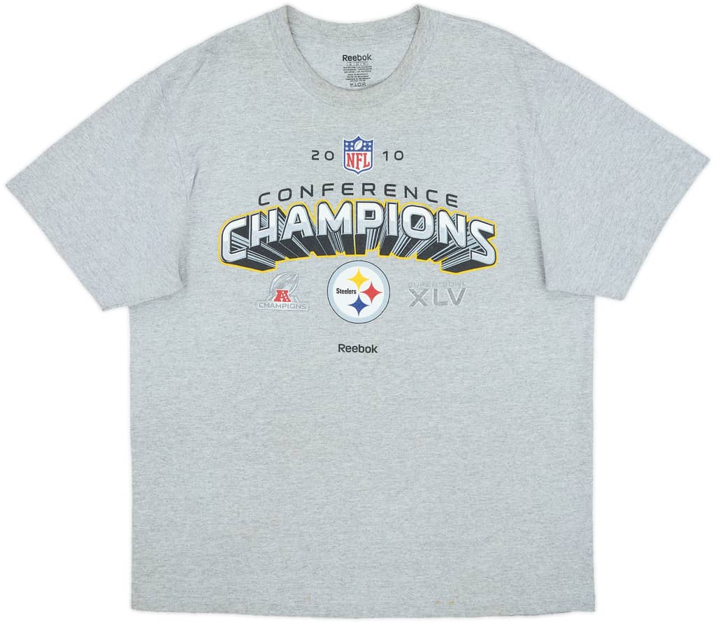 2010 Pittsburgh Steelers Conference Champions Reebok Graphic Tee - 8/10 - (XL)