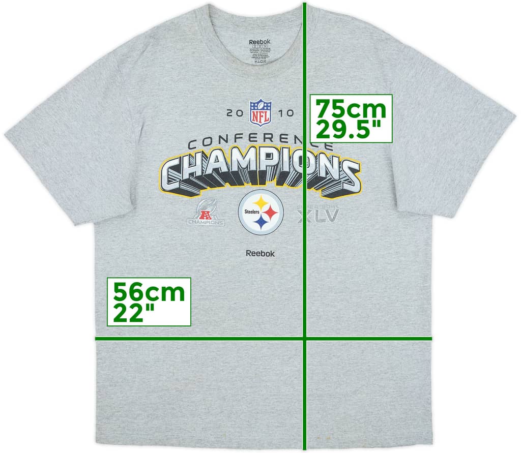 2010 Pittsburgh Steelers Conference Champions Reebok Graphic Tee - 8/10 - (XL)