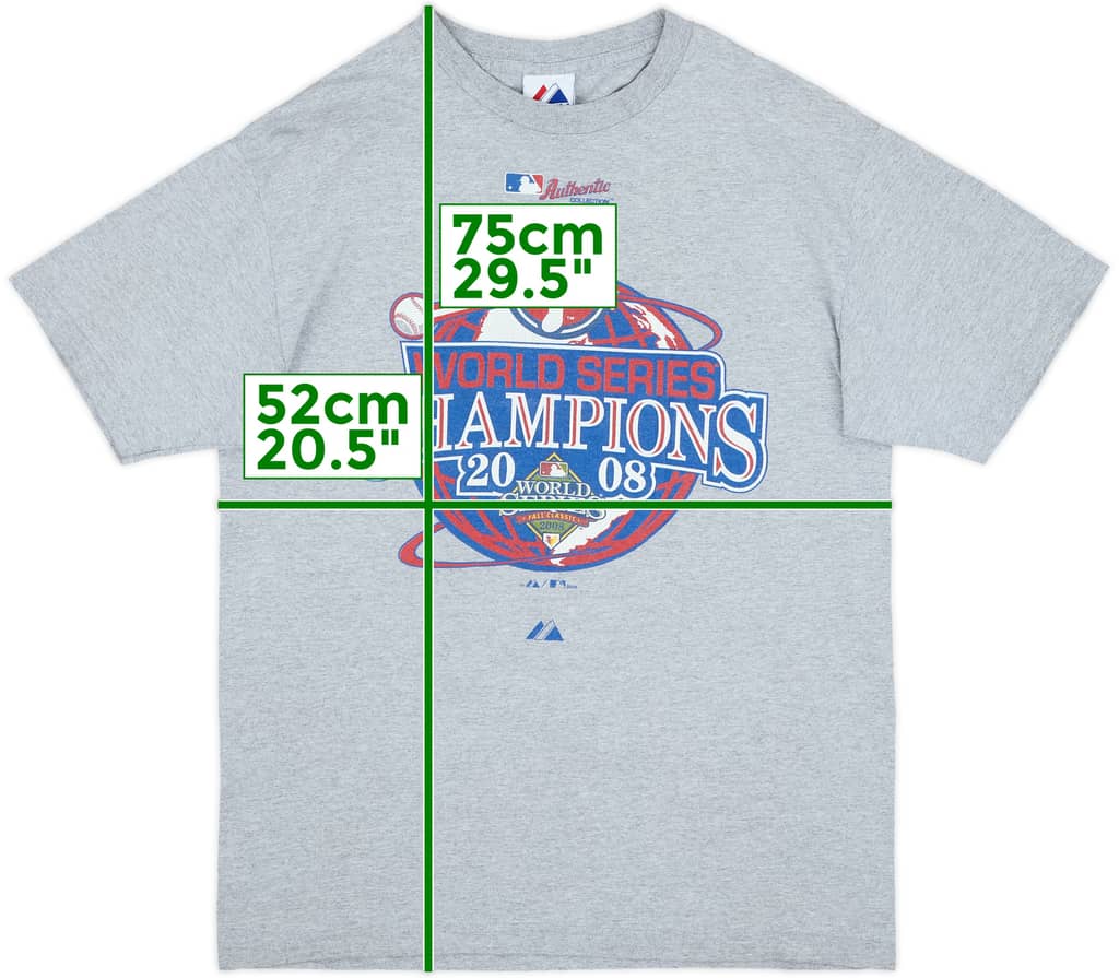 2008 Philadelphia Phillies World Series Champions Majestic Tee - 6/10 - (L)