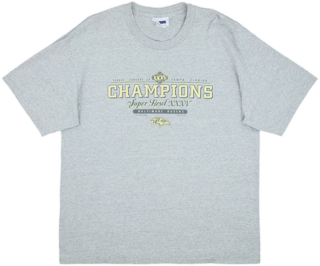 2001 Baltimore Ravens Super Bowl XXXV Champions CSA Tee - 7/10 - (XXL)