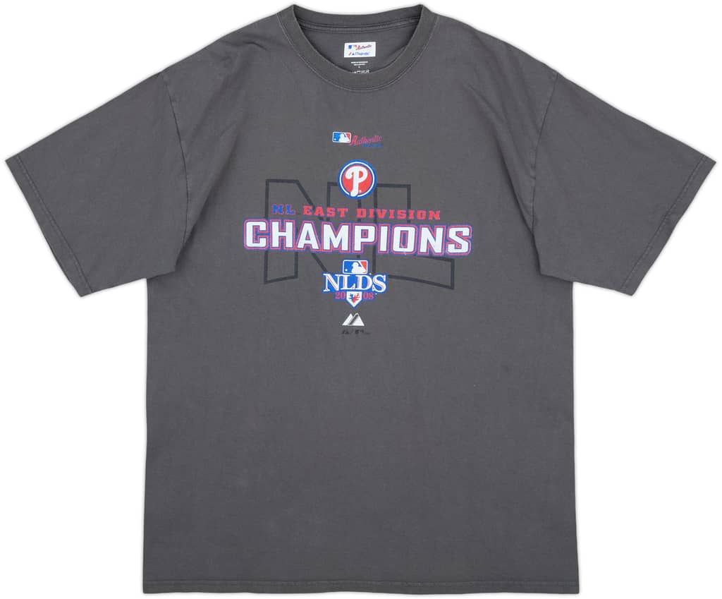 2008 Philadelphia Phillies NL East Division Champions Majestic Tee - 6/10 - (L)