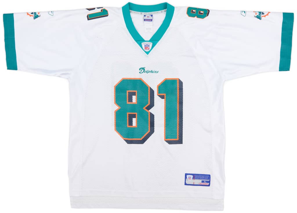 2002-04 Miami Dolphins McMichael #81 Reebok On Field Away Jersey (Very Good) L