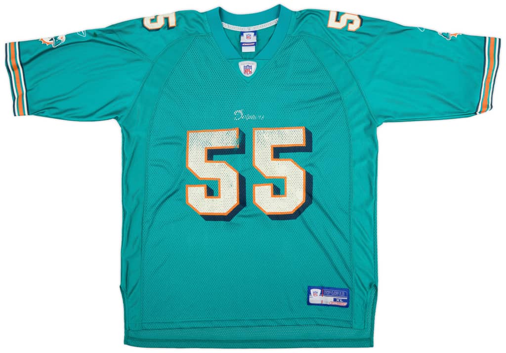 2003-04 Miami Dolphins Seau #55 Reebok On Field Home Jersey (Good) XL