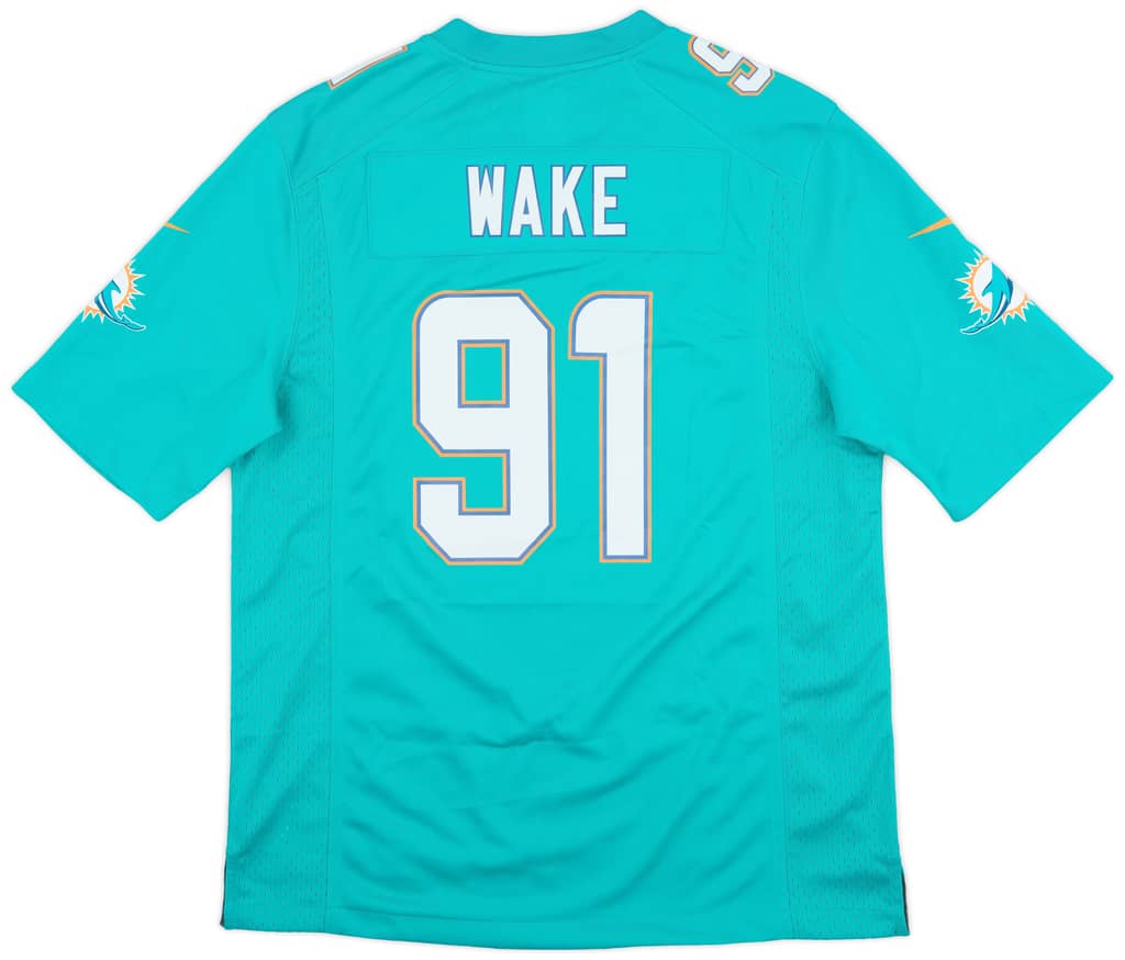 2013-17 Miami Dolphins Wake #91 Nike Game Home Jersey (Excellent) S