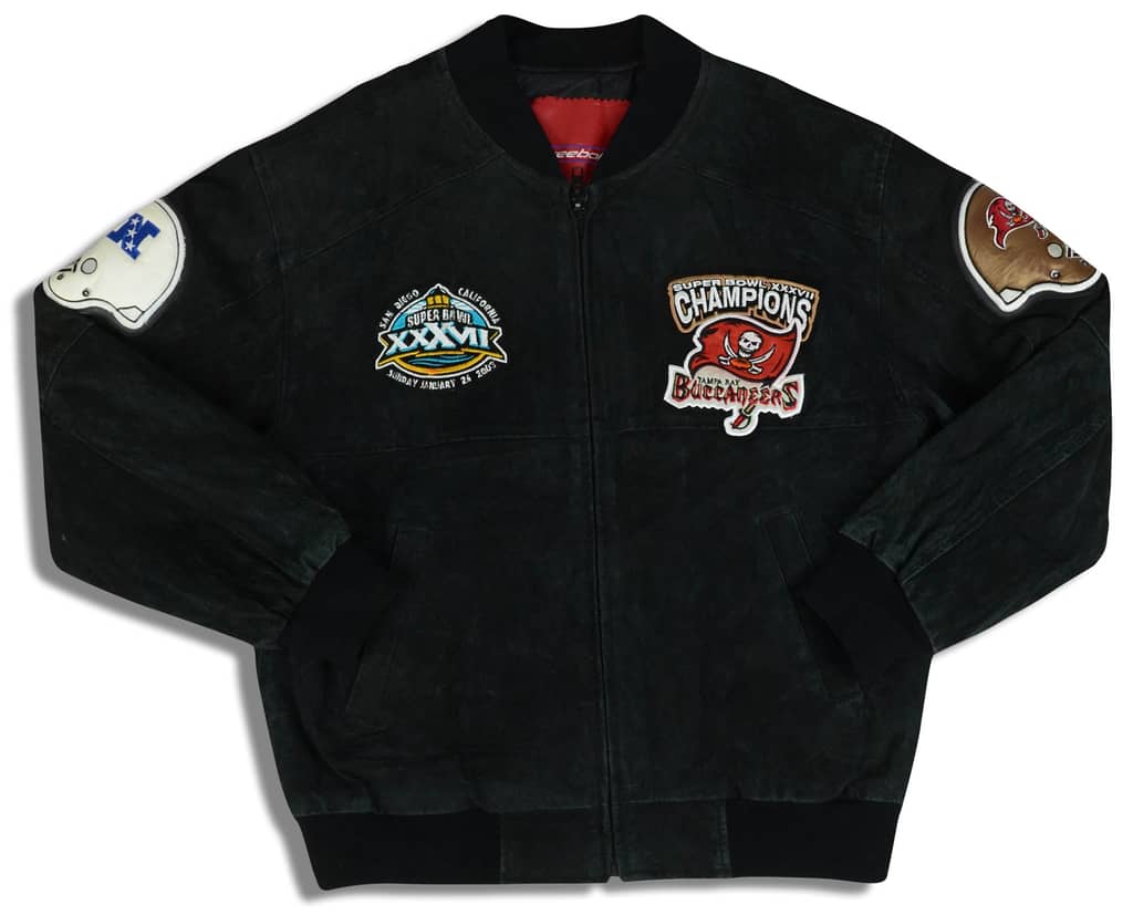 2002 Tampa Bay Buccaneers Super Bowl XXXVII Champions Reebok Bomber Jacket S