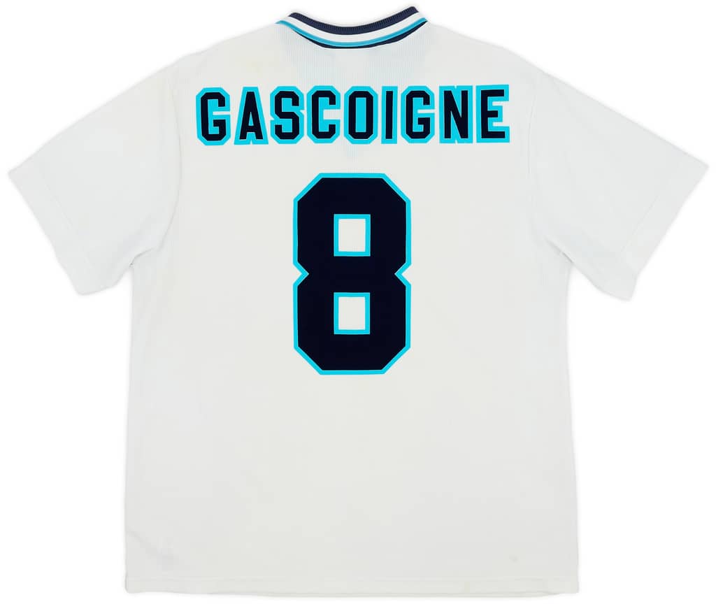 1995-97 England Home Shirt Gascoigne #8 - 6/10 - (XL)