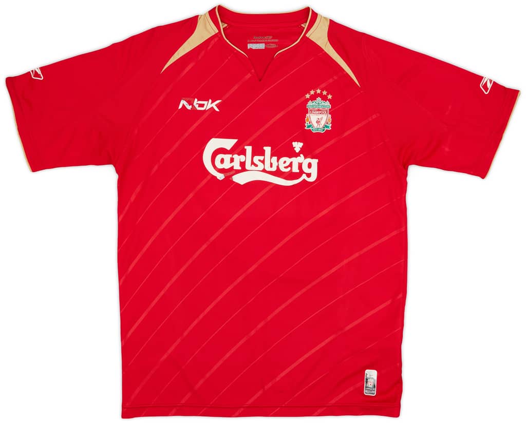 2005-06 Liverpool CL Home Shirt Gerrard #8 - 4/10 - (M)