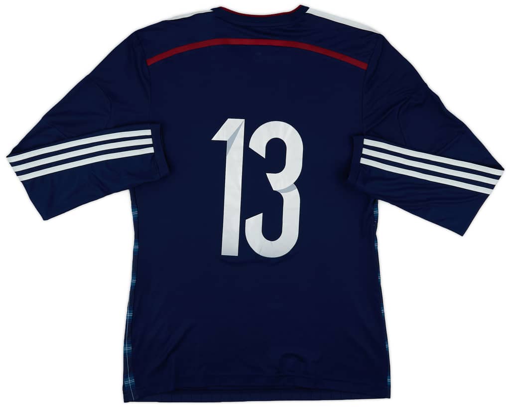 2014-15 Scotland Player Issue Home L/S Shirt #13 - 10/10 - (M)