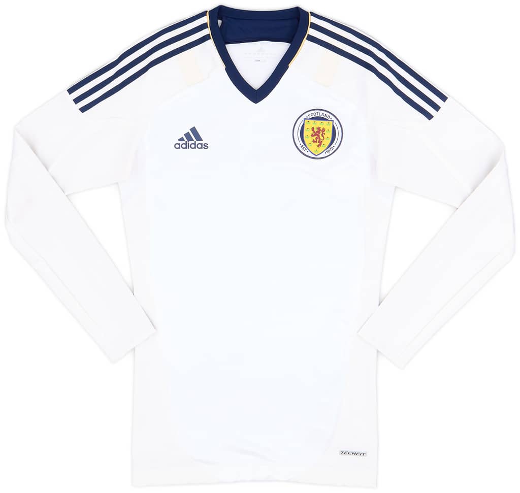 2012-14 Scotland Player Issue Techfit Away L/S Shirt - 8/10 - (S)