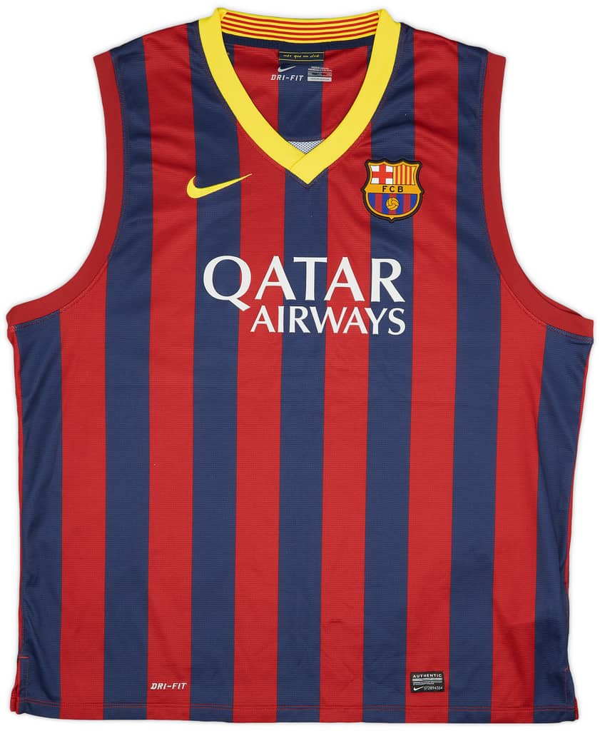 2013-14 Barcelona Sleeveless Home Shirt - 9/10 - (XXL)