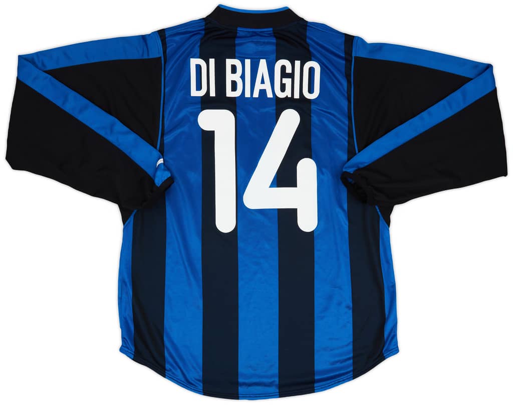 2000-01 Inter Milan Home L/S Shirt Di Biagio #14 - 9/10 - (L)