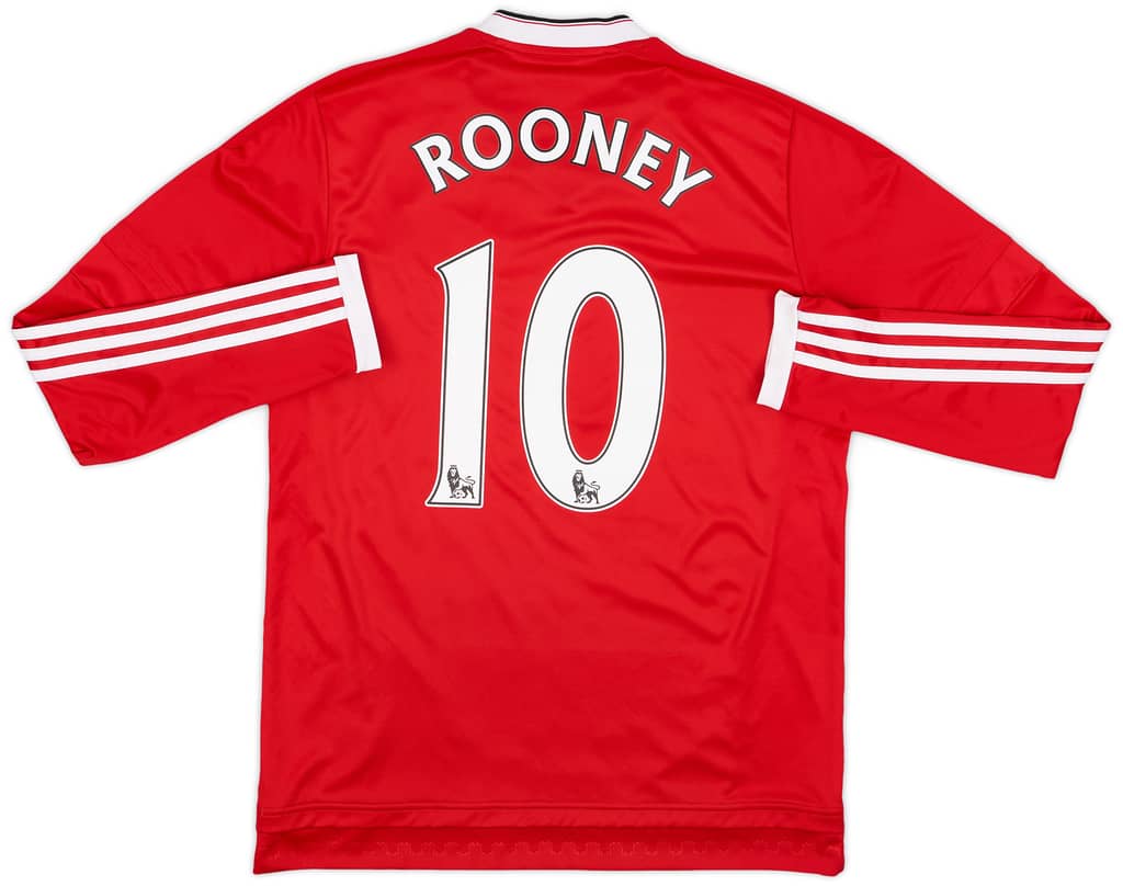 2015-16 Manchester United Home L/S Shirt Rooney #10 - 7/10 - (M)