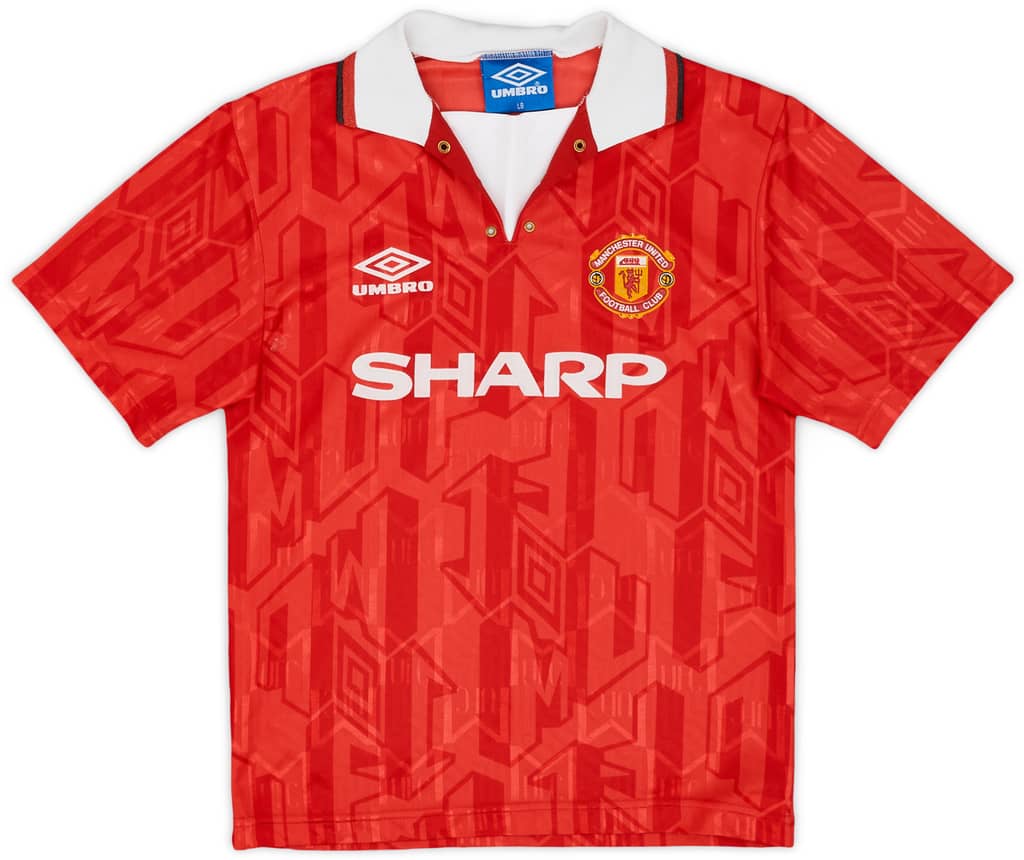 1992-94 Manchester United Home Shirt - 8/10 - (L.Boys)
