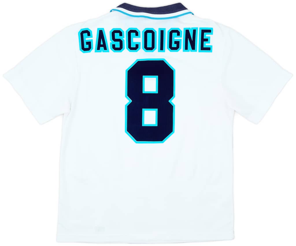 1995-97 England Home Shirt Gascoigne #8 - 7/10 - (L)