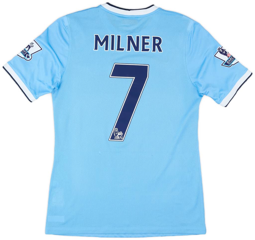 2013-14 Manchester City Match Issue Home Shirt Milner #7