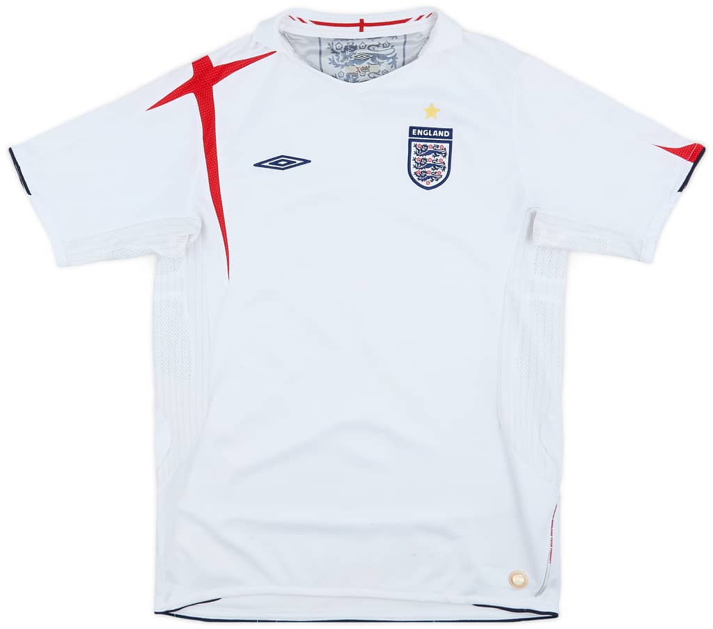 2005-07 England Home Shirt - 7/10 - (XL.Boys)