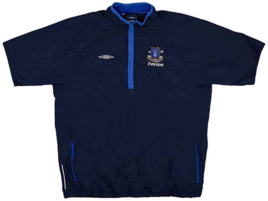 2007-08 Everton Umbro S/S 1/4 Zip Training Top - 8/10 - (L)