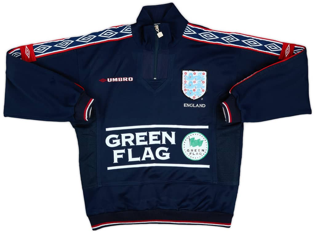 1996-98 England Umbro 1/4 Zip Drill Top - 9/10 - (XL.Boys)