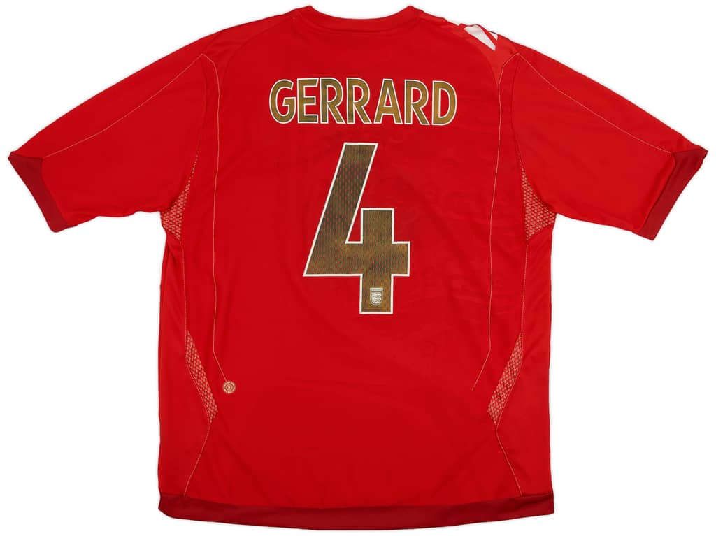 2006-08 England Away Shirt Gerrard #4 - 5/10 - (XL)