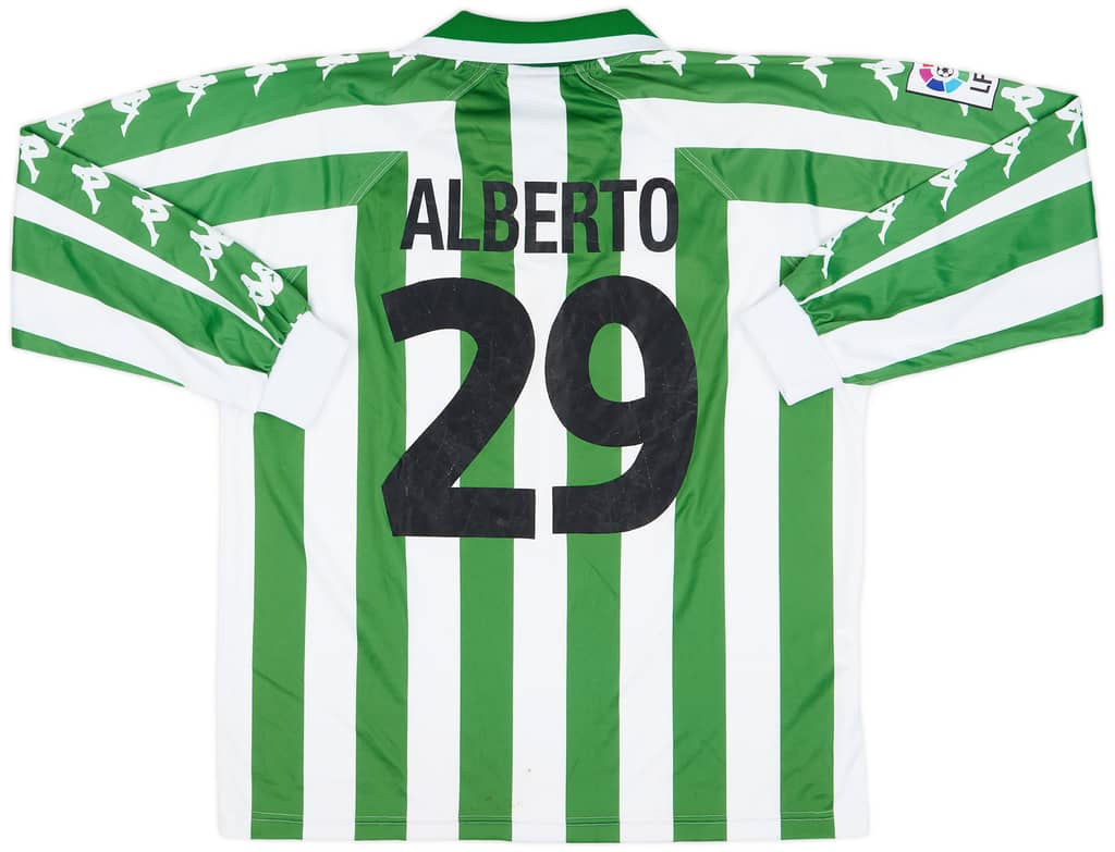 2000-02 Real Betis B Match Worn Home Shirt Alberto #29