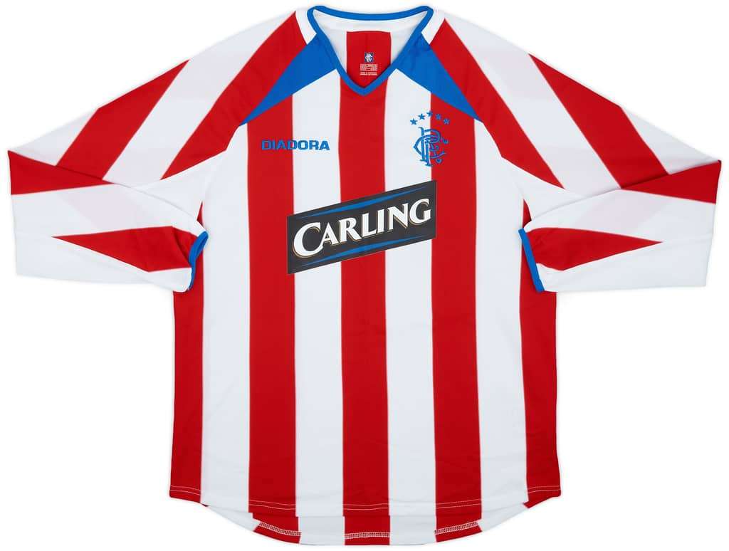 2003-04 Rangers Away L/S Shirt - 7/10 - (M)