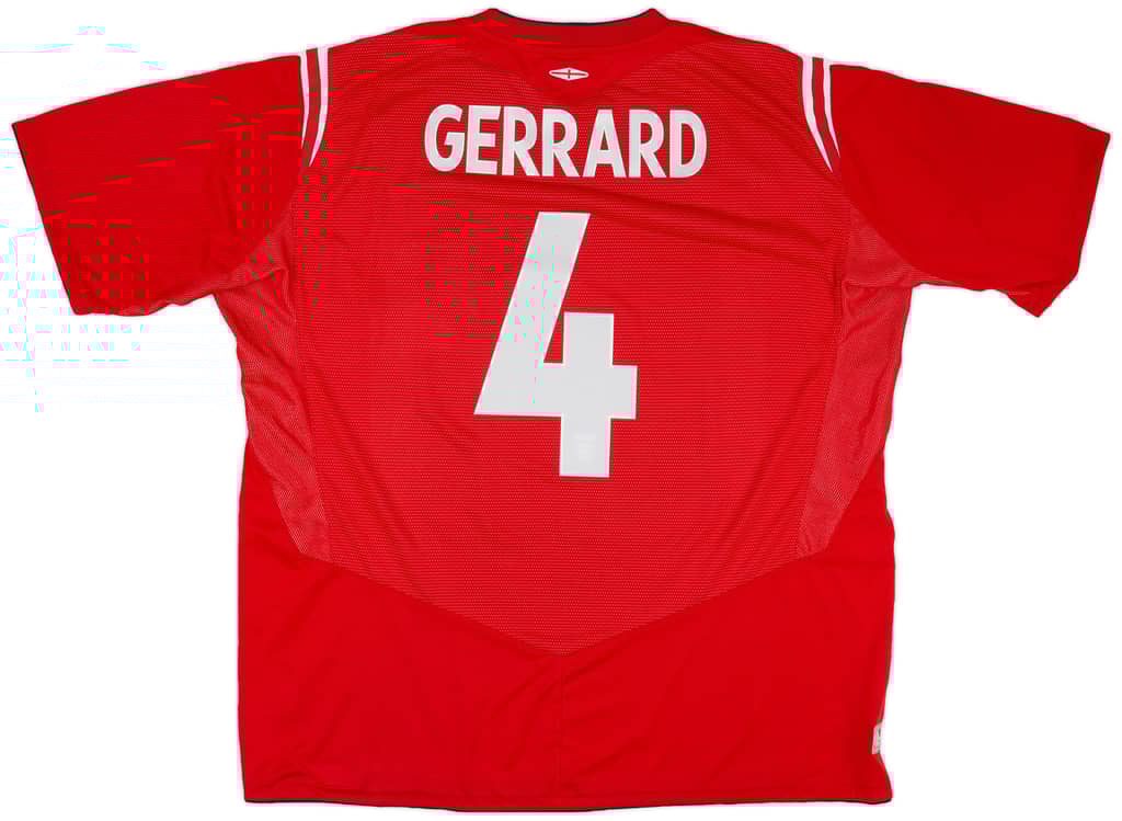2004-06 England Away Shirt Gerrard #4 - 8/10 - (3XL)