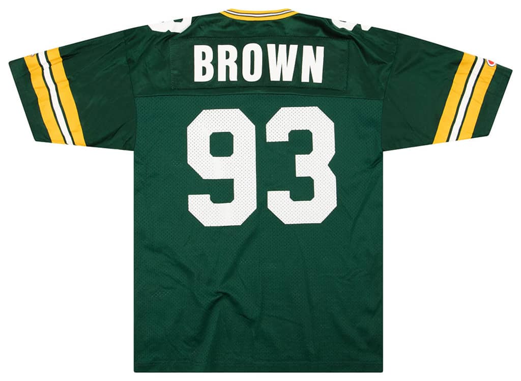 1997-99 Green Bay Packers Brown #93 Champion Jersey (Home) L