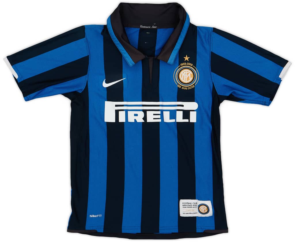 2007-08 Inter Milan Centenary Home Shirt - 8/10 - (M.Boys)