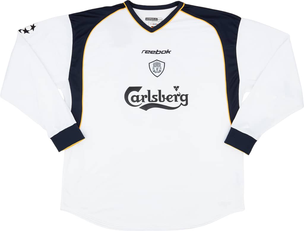 2001-02 Liverpool Match Issue Champions League Away Shirt Wright #29