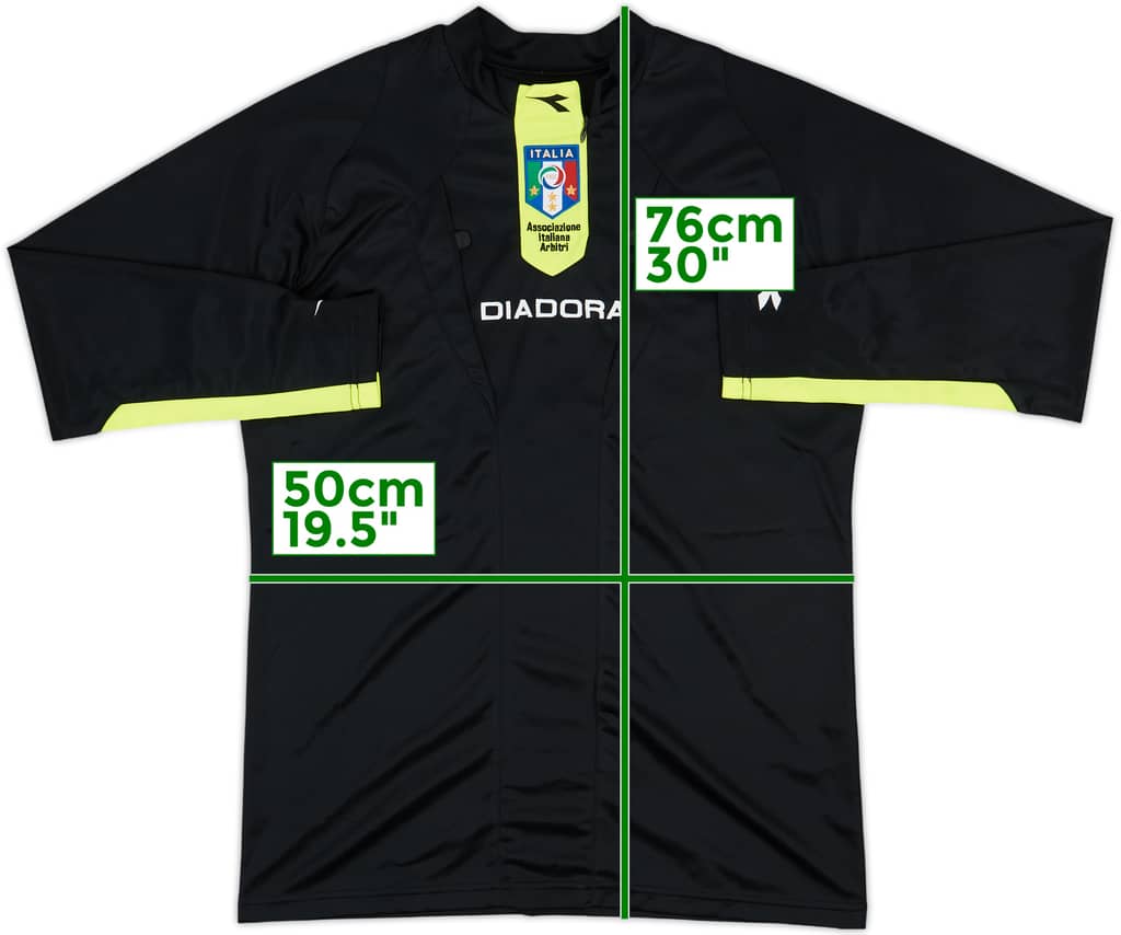 2009-10 ITALY FIGC Diadora Referee L/S Shirt - 9/10 - (S)