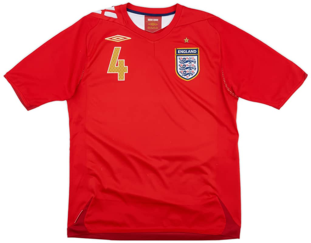 2006-08 England Away Shirt Gerrard #4 - 6/10 - (M)