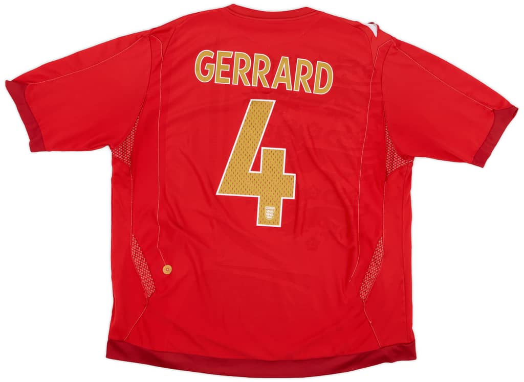 2006-08 England Away Shirt Gerrard #4 - 7/10 - (XXL)