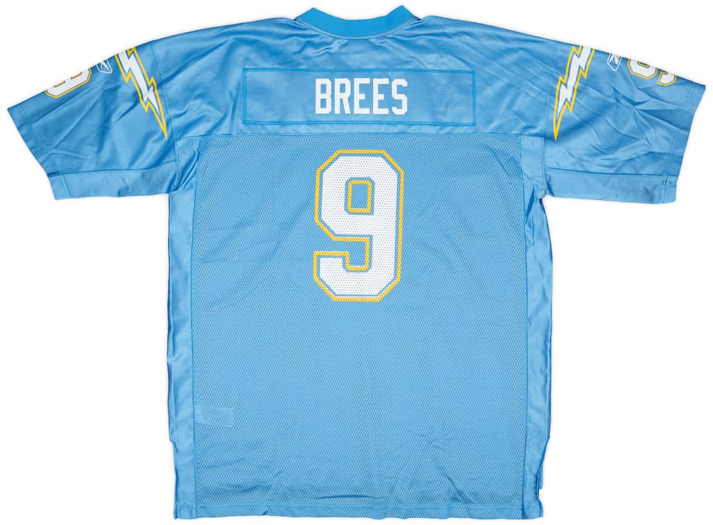 2002-04 San Diego Chargers Brees #9 Reebok On Field Alternate Jersey - 9/10 - (XXL)