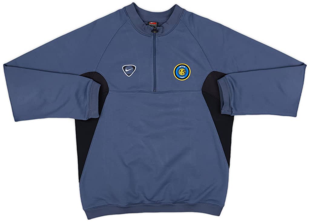 2000-01 Inter Milan Nike 1/4 Zip Sweat Top - 8/10 - (XL.Boys)