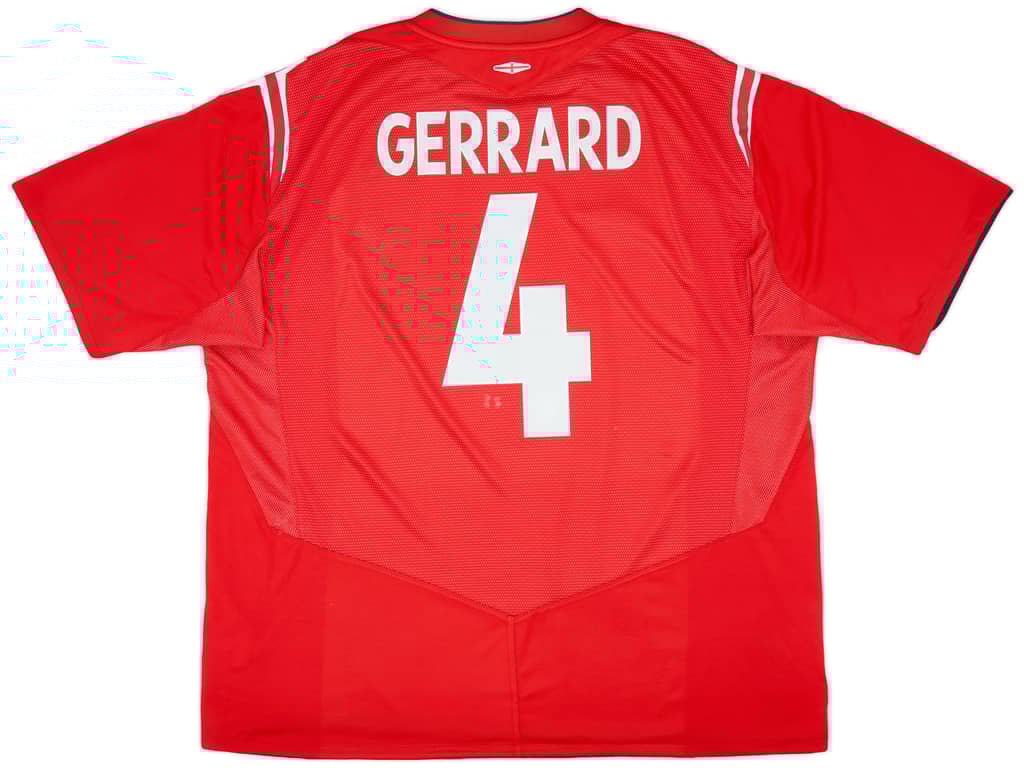 2004-06 England Away Shirt Gerrard #4 - 6/10 - (3XL)