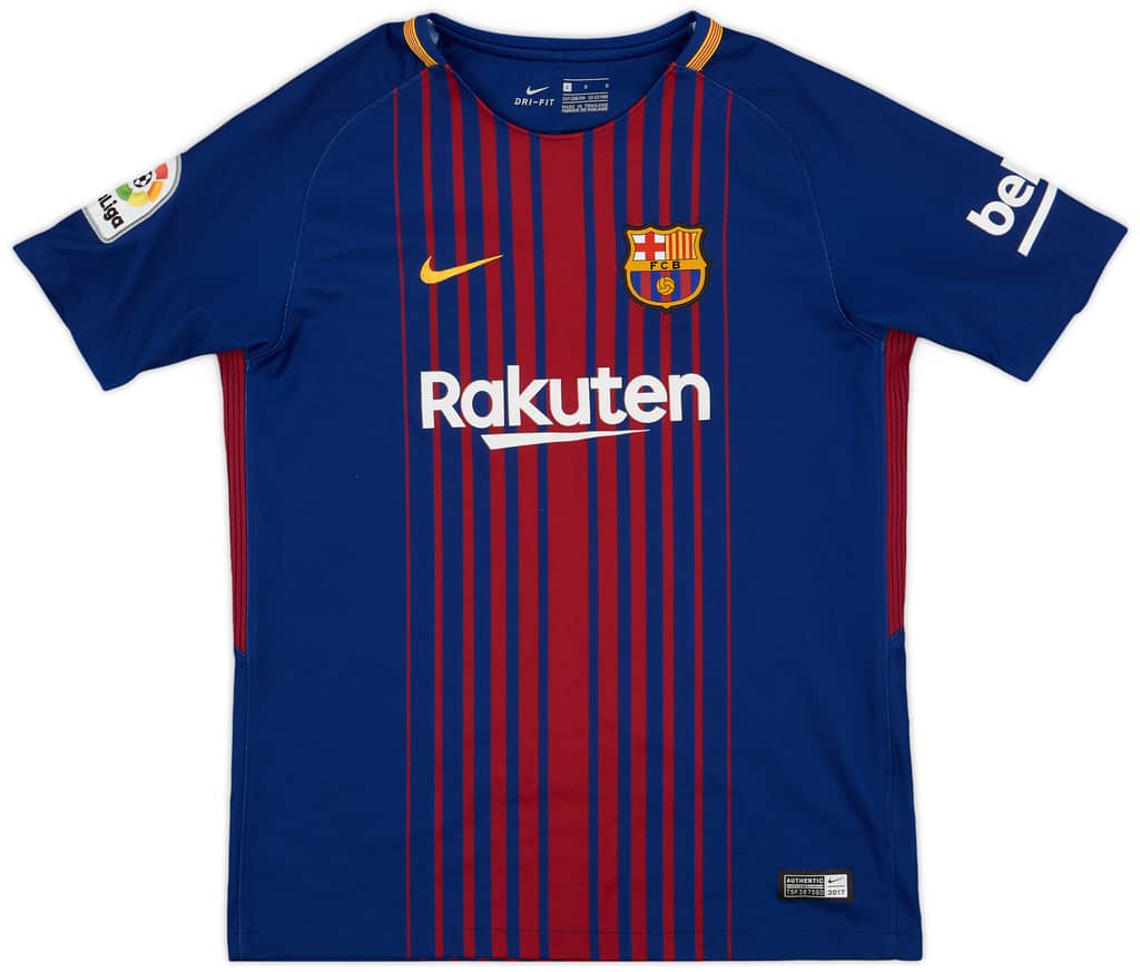 2017-18 Barcelona Home Shirt - 8/10 - (L.Boys)
