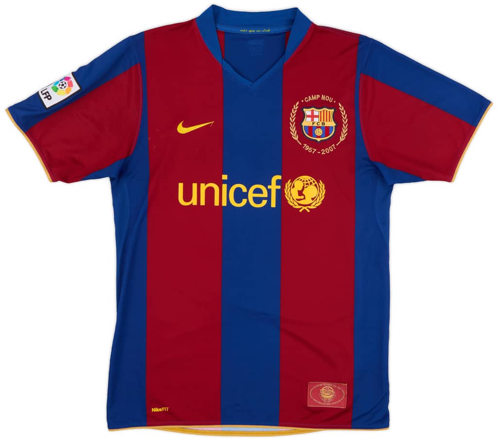 2007-08 Barcelona Home Shirt Messi #19 - 8/10 - (M)