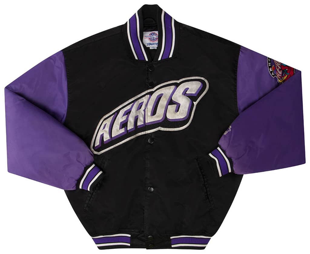1997-00 Akron Aeros Starter Satin Varsity Jacket M