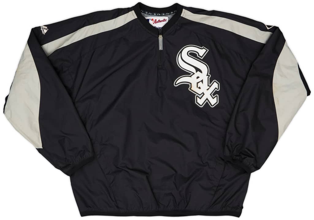 2005 Chicago White Sox Majestic 1/4 Zip Windbreaker Jacket - 6/10 - (L)