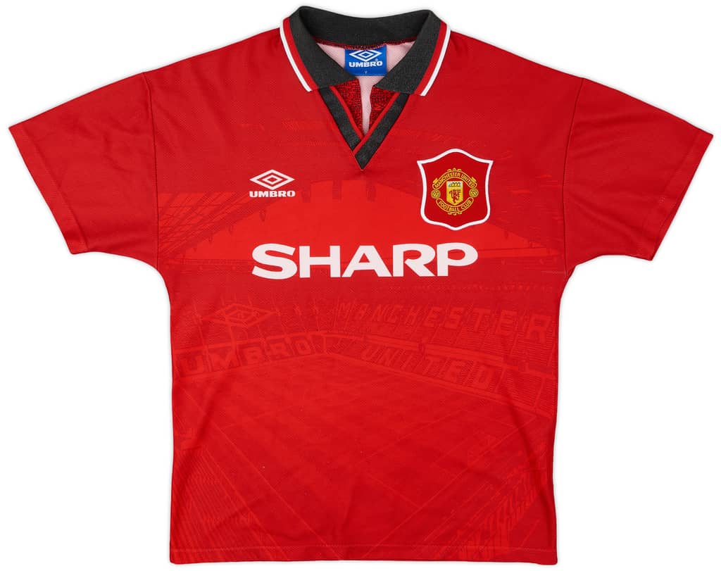 1994-96 Manchester United Home Shirt - 8/10 - (Y)