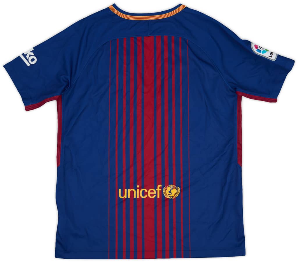 2017-18 Barcelona Home Shirt - 8/10 - (XL.Boys)